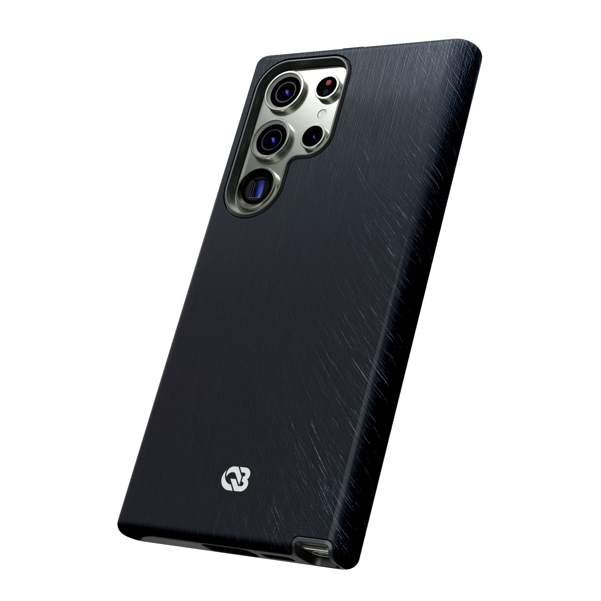 Black Tough Phone Case for Samsung - Midnight Brushed Grain