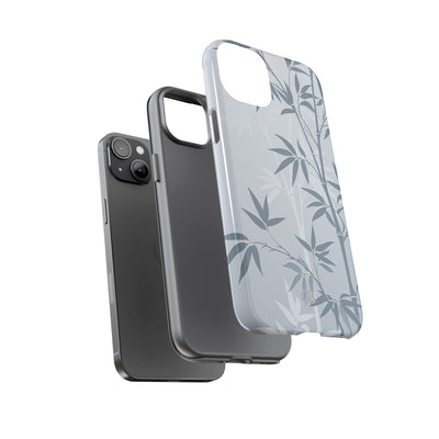Blue Tough Phone Case for iPhone - Slate Bamboo Shadow