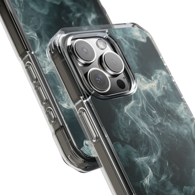Luminescent Vapor Drift · Clear Impact Magnetic Phone Case for iPhone · Teal