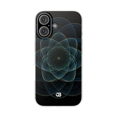 Blue Lite Phone Case for iPhone - Celestial Wireframe Bloom