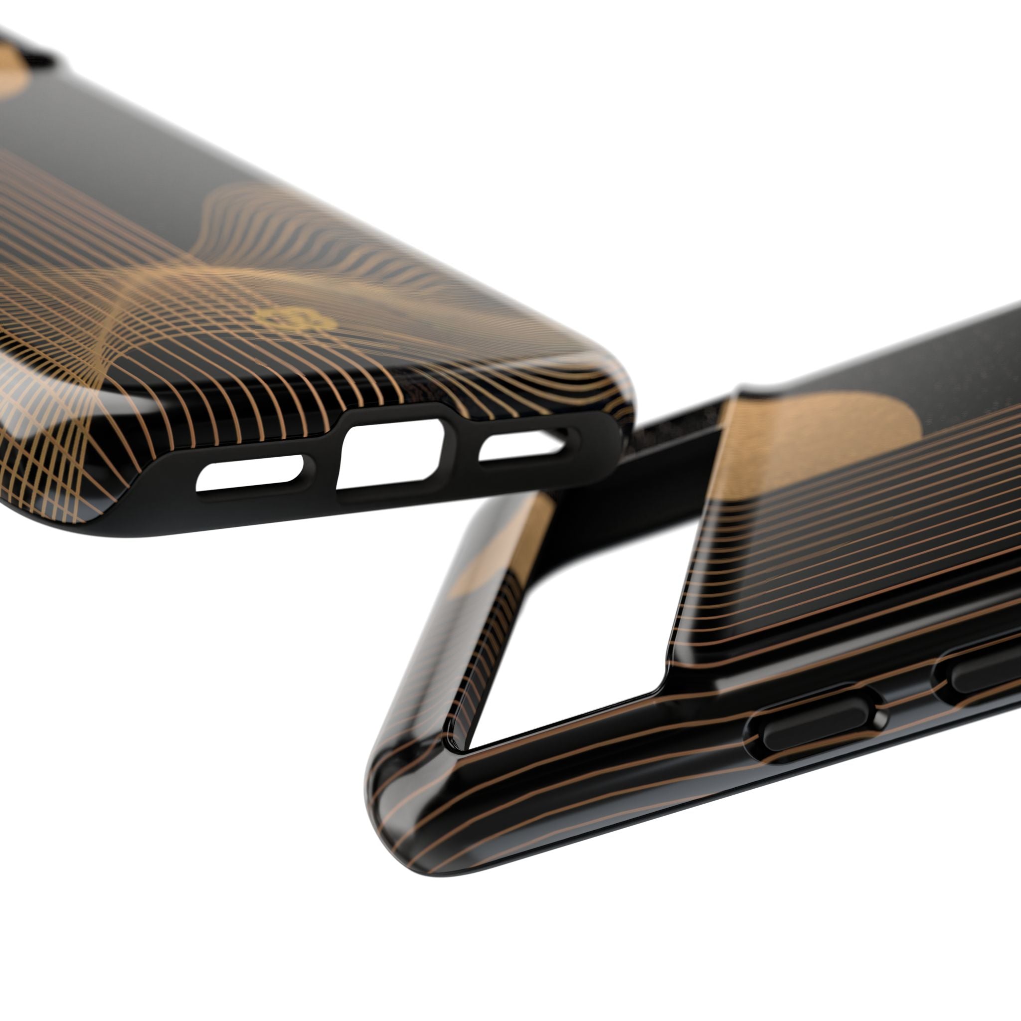 Gold Tough Phone Case for Google Pixel - Gilded Obsidian Dunes