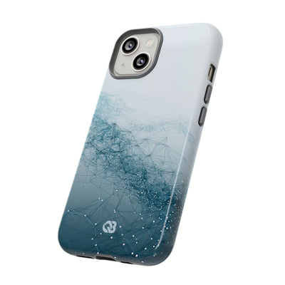 Teal Tough Phone Case for iPhone - Cyan Vector Lattice