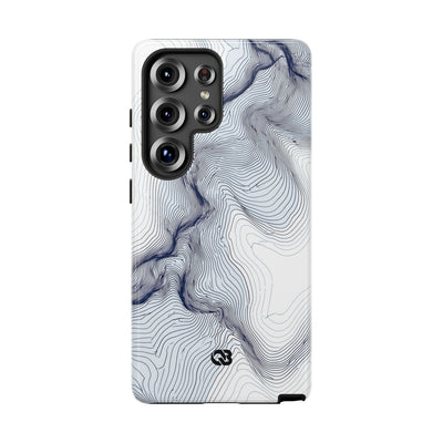 White Tough Phone Case for Samsung - Nordic Ridge Topo