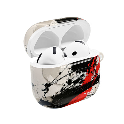 Crimson Sumi Slash · Hard Case for AirPods & AirPods Pro · White