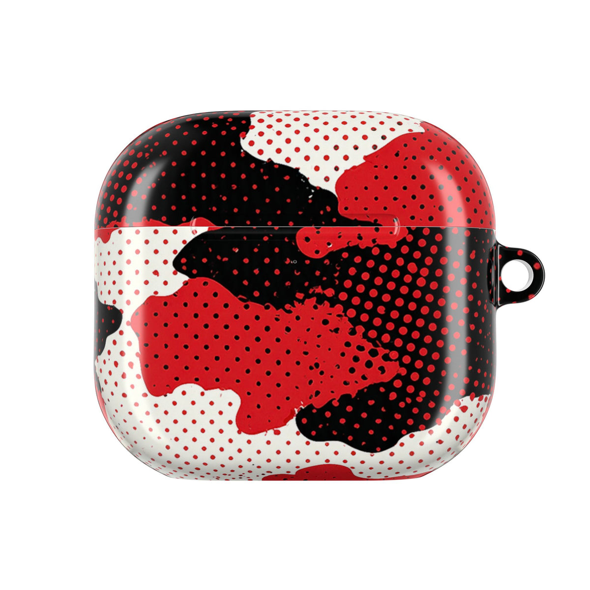 Crimson Halftone Camo · Hard Case for AirPods & AirPods Pro · Red