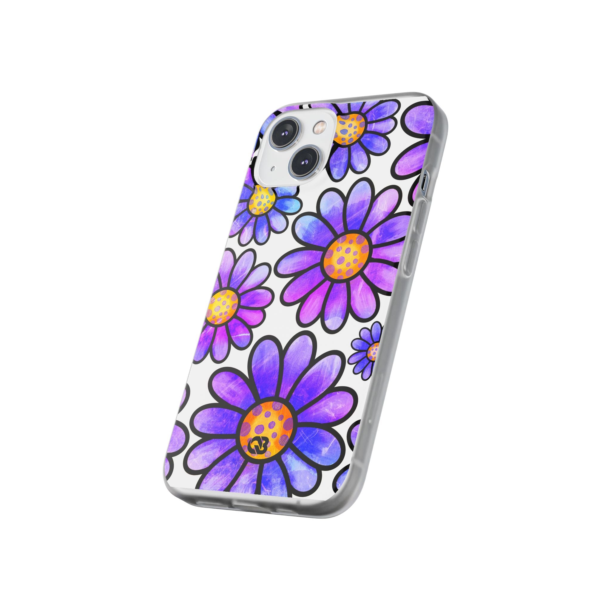 Violet Grunge Bloom · Soft Hoesje voor iPhone