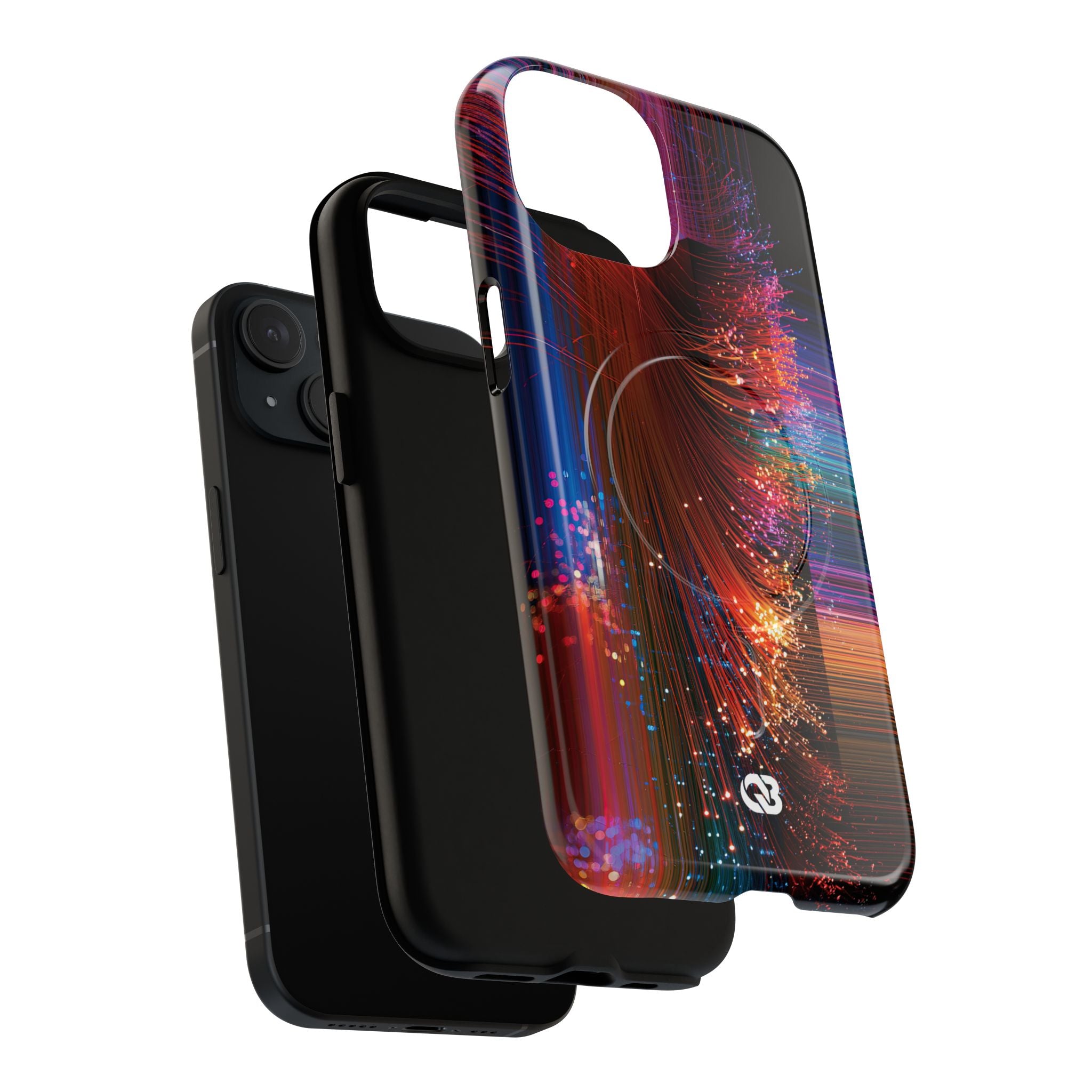 Black Tough 2.0 Magsafe Phone Case for iPhone - Cyber Optic Streak