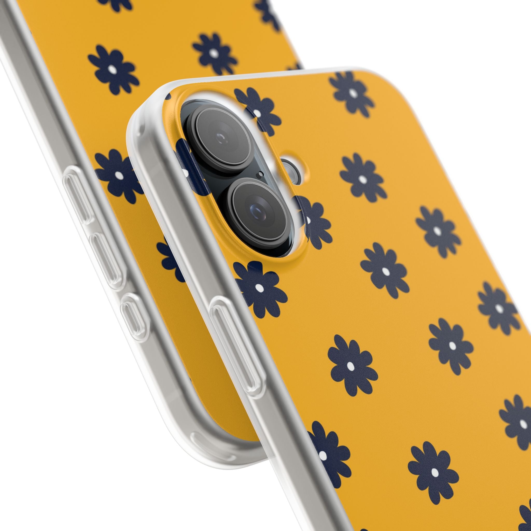 Navy Daisy Mustard · Soft Phone Case for iPhone
