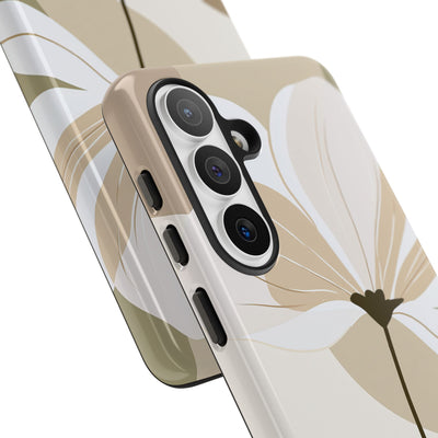 Beige Tough Phone Case for Samsung - Sage Linen Magnolia