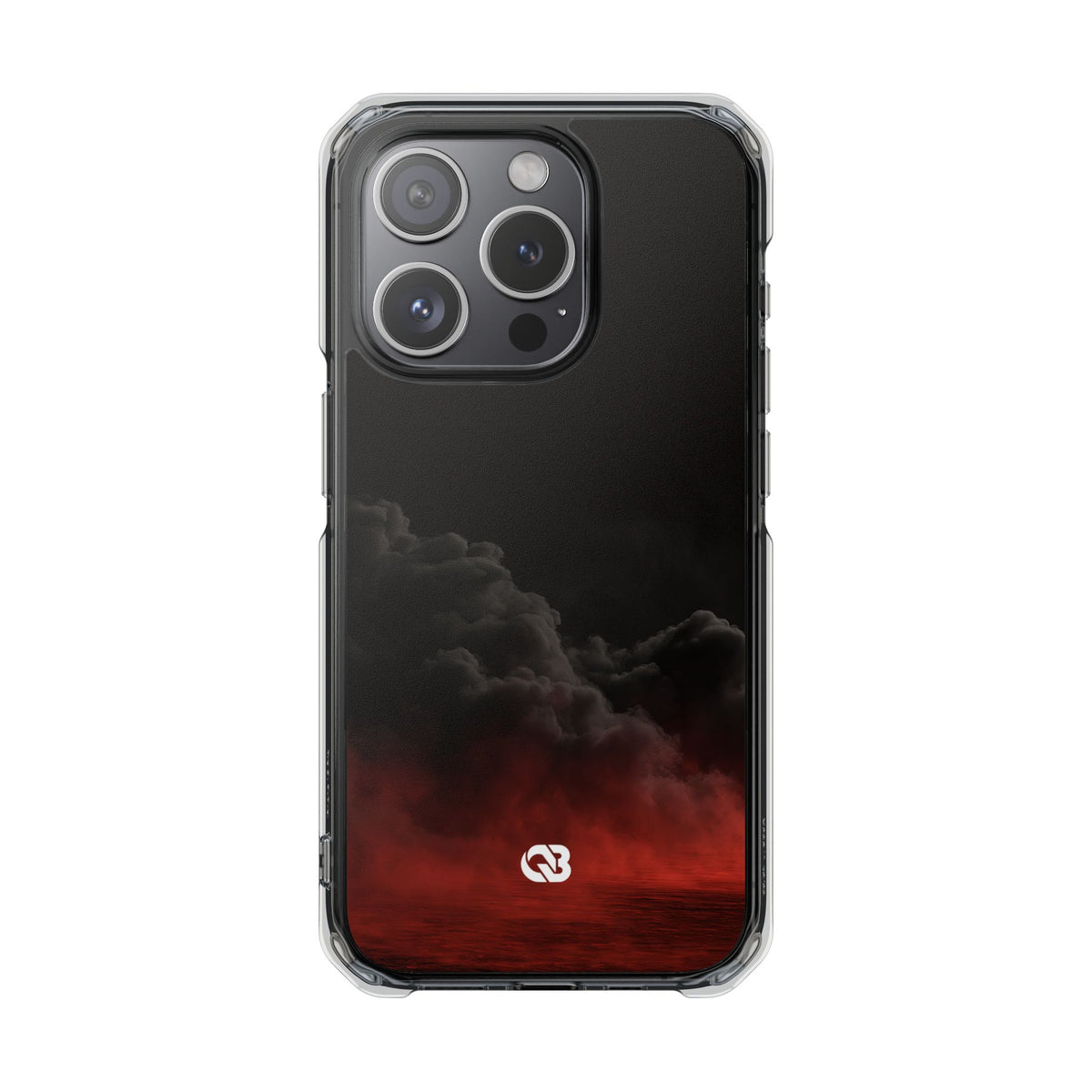 Crimson Fog Void · Clear Impact Magnetic Phone Case for iPhone ·  Black