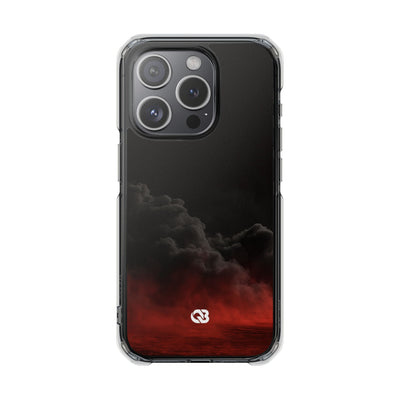 Crimson Fog Void · Clear Impact Magnetic Phone Case for iPhone ·  Black