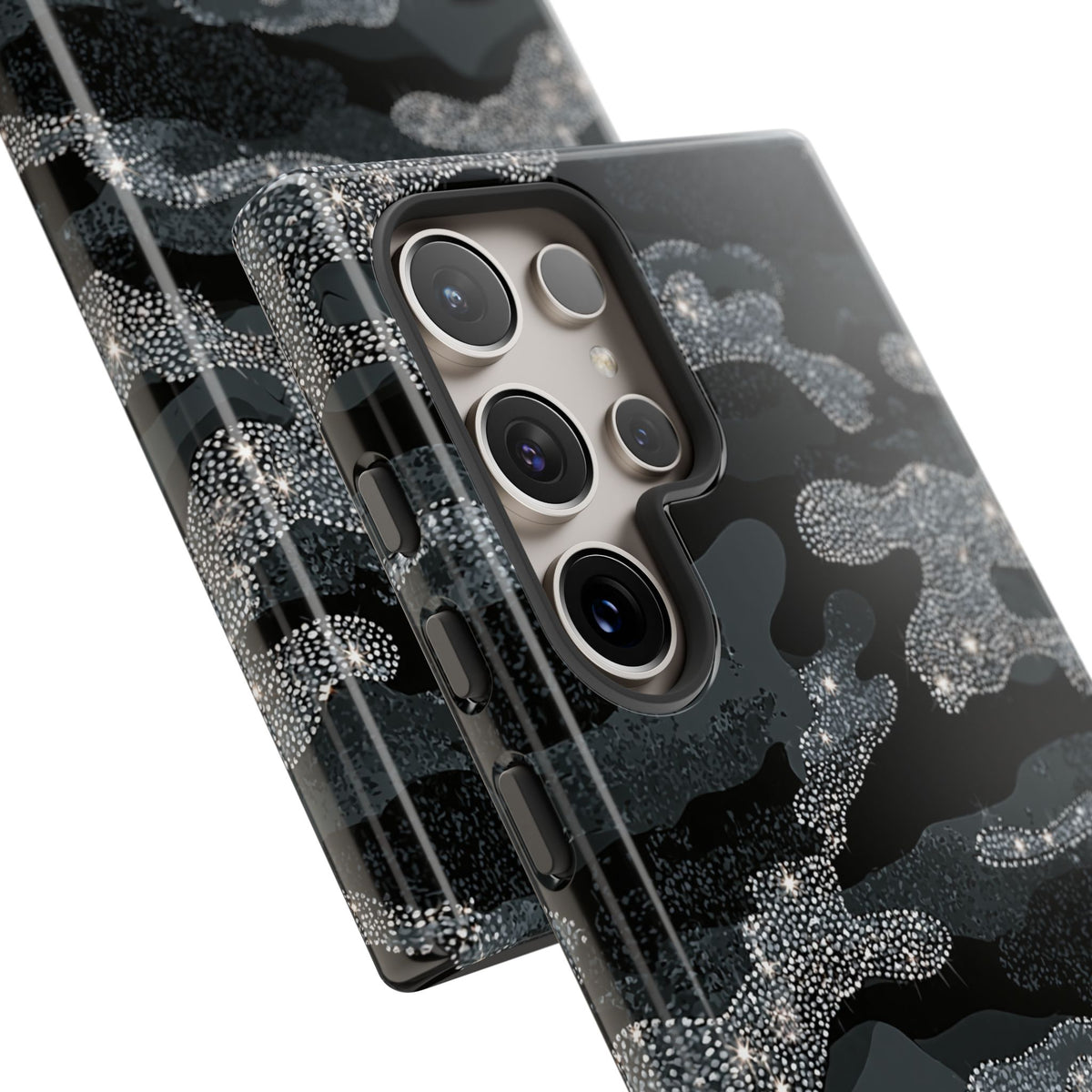 Glitter Shadow Camo · Tough Phone Case for Samsung · Black