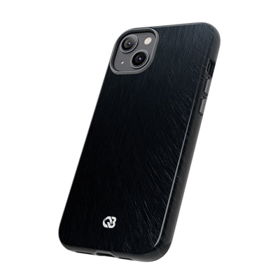 Black Tough Phone Case for iPhone - Midnight Brushed Grain