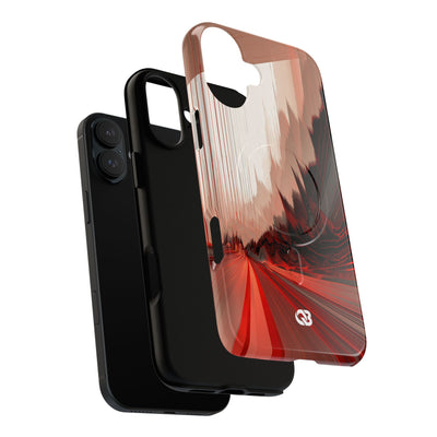 Red Tough 2.0 Magsafe Phone Case for iPhone - Crimson Pulse Horizon