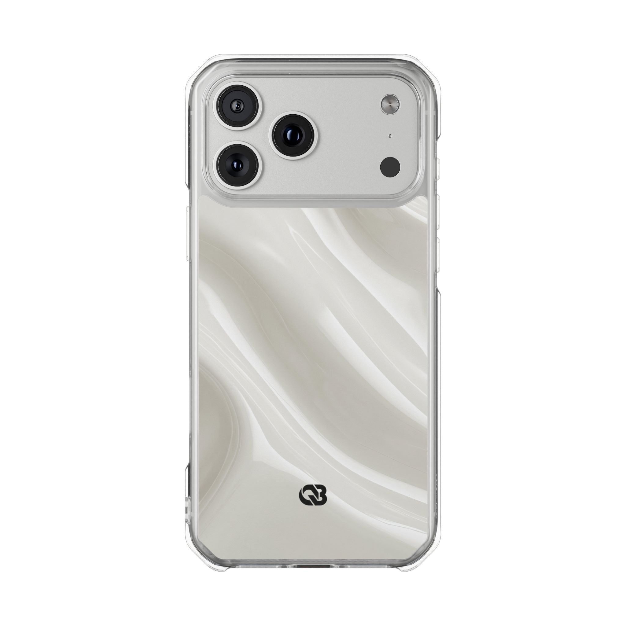 White Impact MagSafe Phone Case for iPhone - Polished Ivory Wave