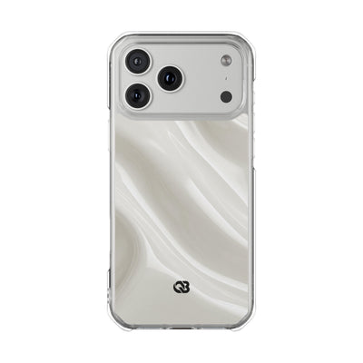 White Impact MagSafe Phone Case for iPhone - Polished Ivory Wave