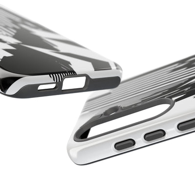 White Tough Phone Case for Samsung - Shattered Vector Spire