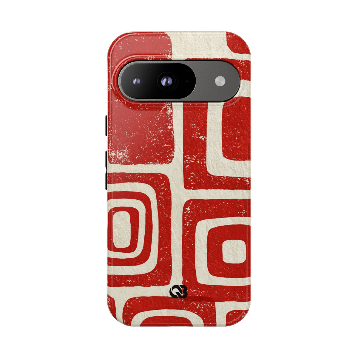 Vermilion Block Motif · Tough Phone Case for Pixel ·  Red
