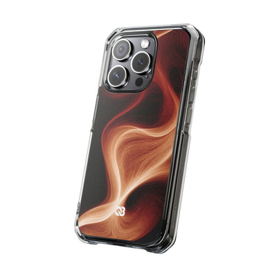 Solar Ember Flow · Clear Impact Magnetic Phone Case for iPhone · Orange