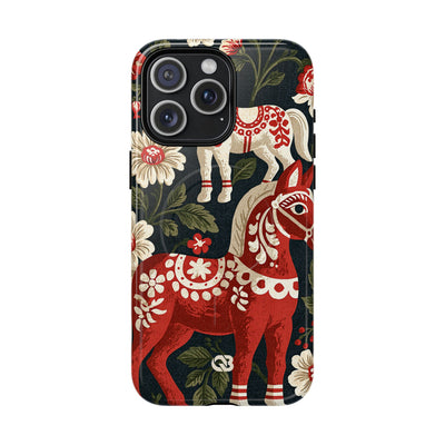 Nordic Dala Meadow · Tough 2.0 Magnetic Phone Case for iPhone · Red
