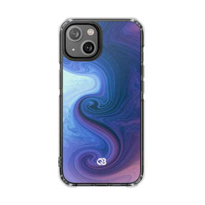 Azure Fluid Swirl · Clear Impact Magnetic Phone Case for iPhone · Blue