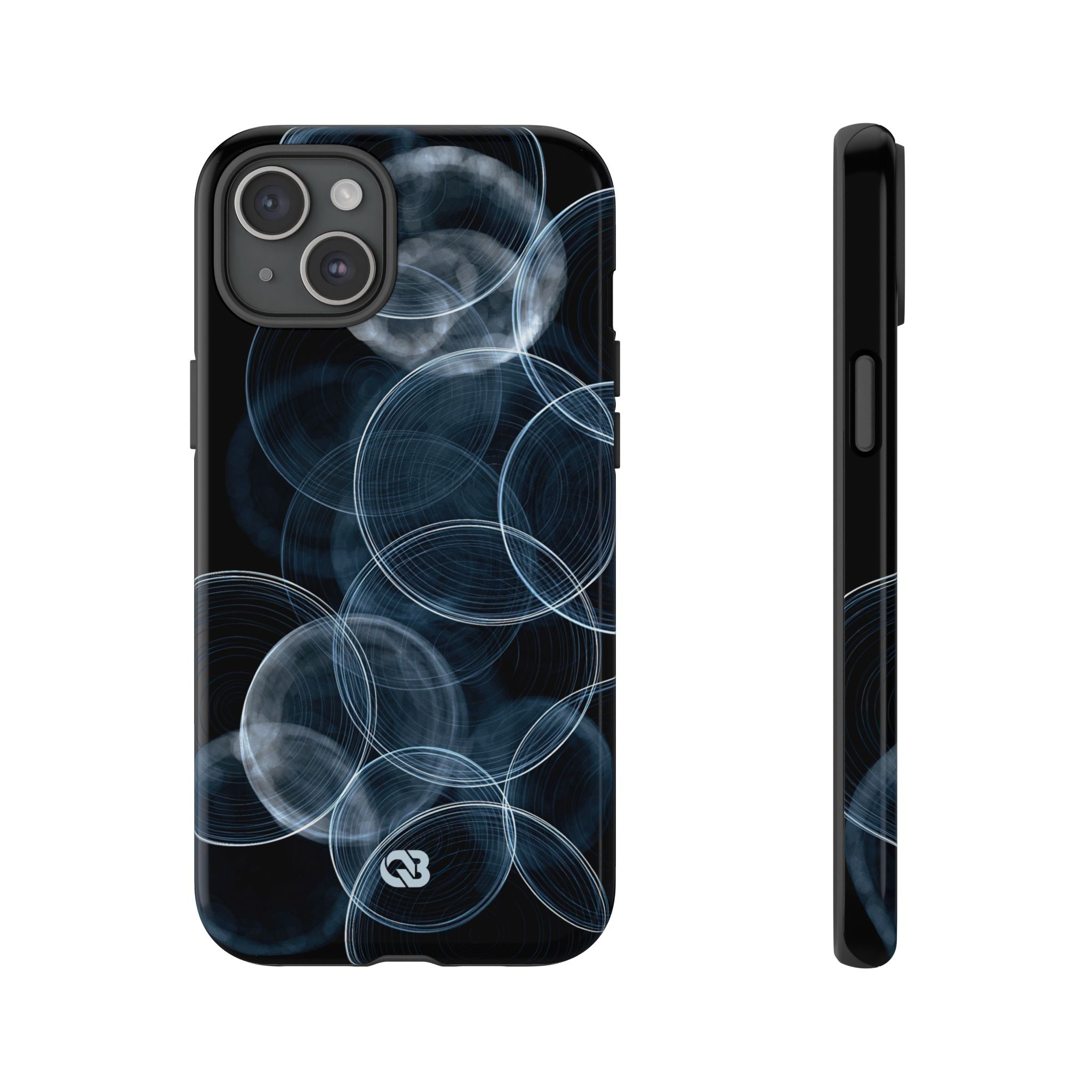 Blue Tough Phone Case for iPhone - Cyan Pulse Ripple