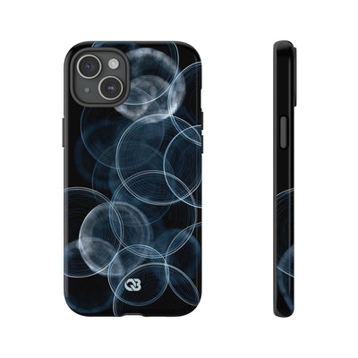 Blue Tough Phone Case for iPhone - Cyan Pulse Ripple