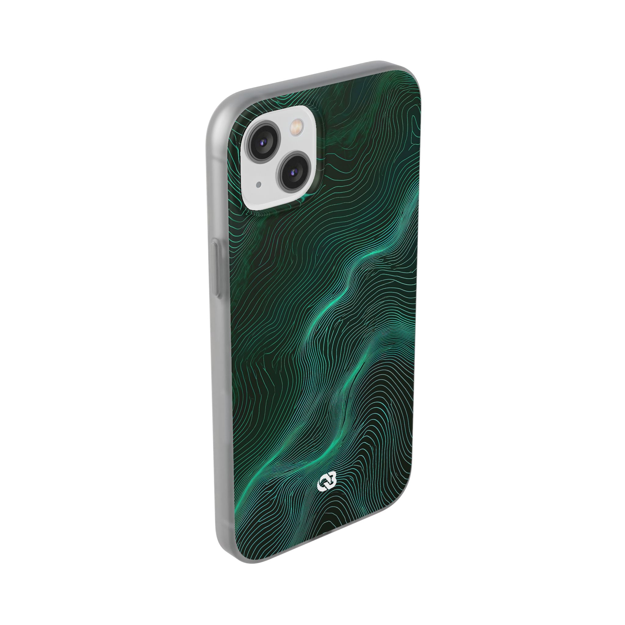 Teal Lite Phone Case for iPhone - Neon Jade Contour