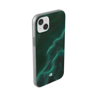 Teal Lite Phone Case for iPhone - Neon Jade Contour