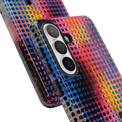 Chromatic Halftone Grid · Tough Phone Case for Samsung · Blue