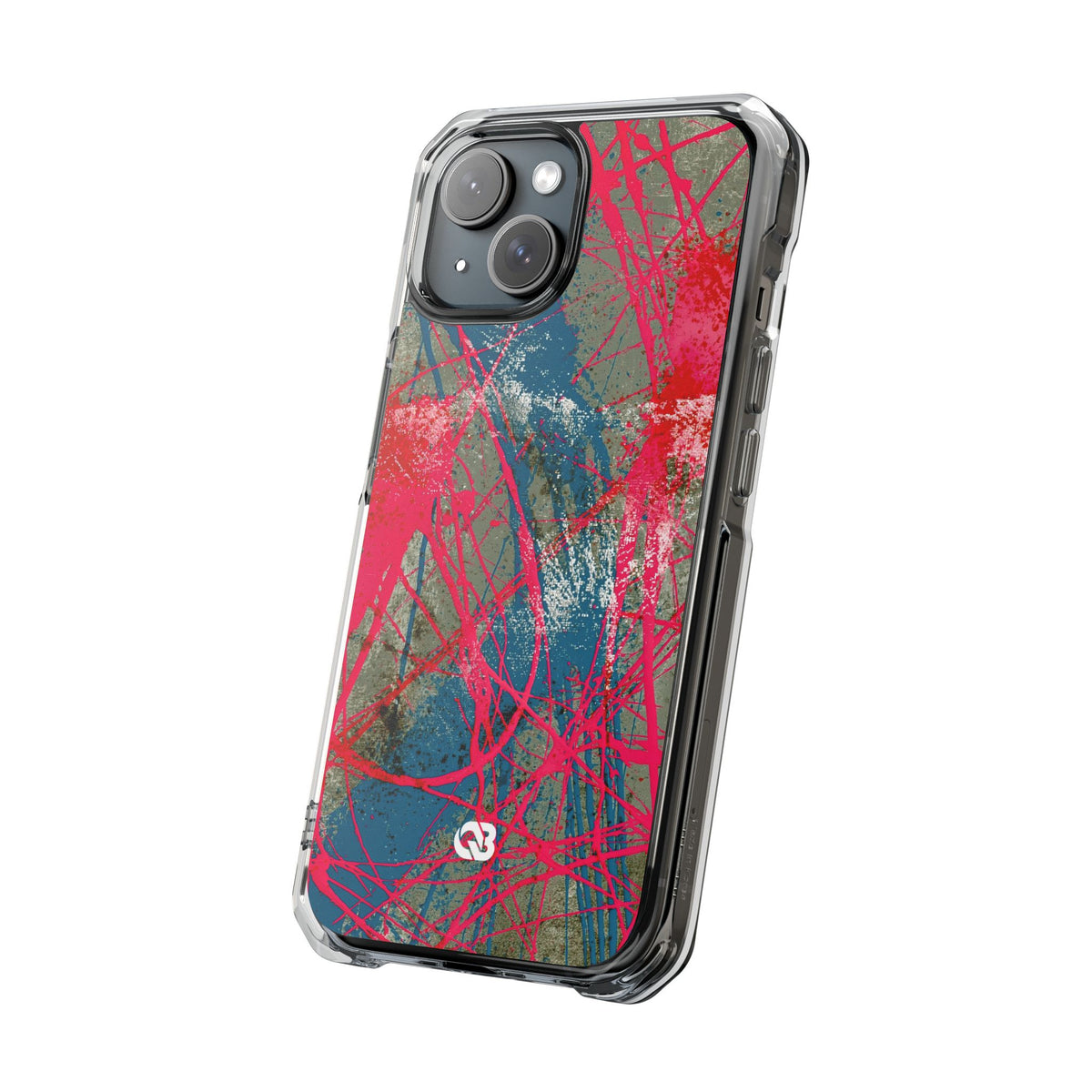 Neon Static Drip · Clear Impact Magnetic Phone Case for iPhone · Pink