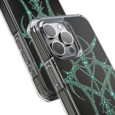Teal Cyber Sigil · Clear Impact Magnetic Phone Case for iPhone · Teal