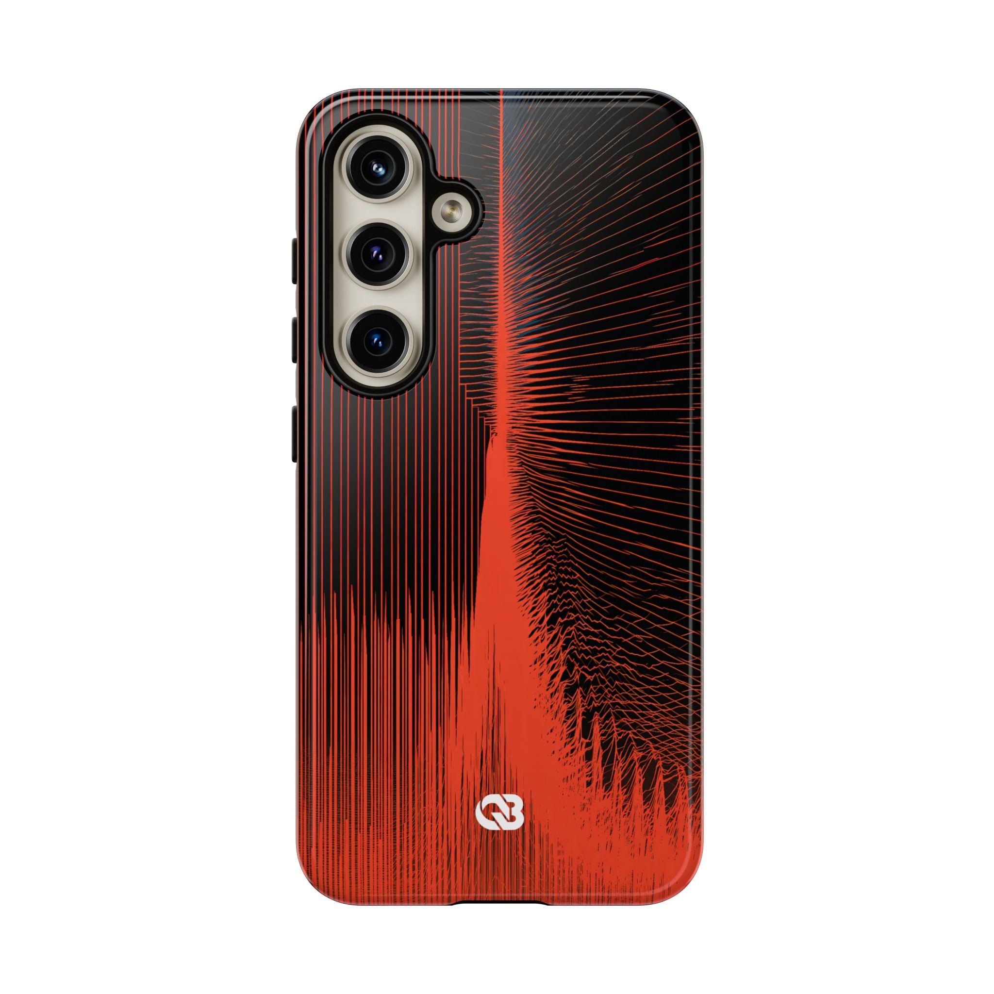 Red Tough Phone Case for Samsung - Crimson Frequency Pulse