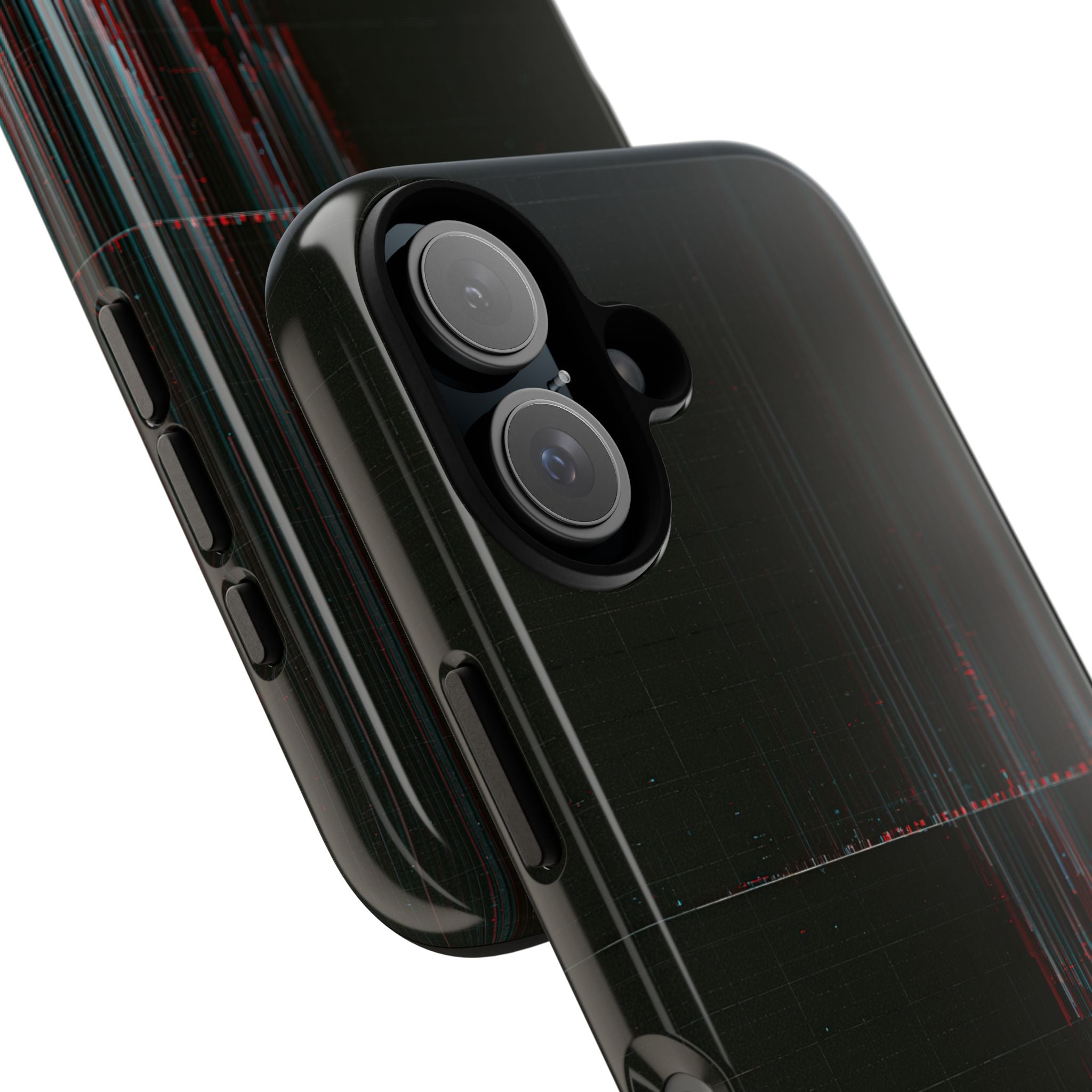 Black Tough Phone Case for iPhone - Corrupted Data Stream