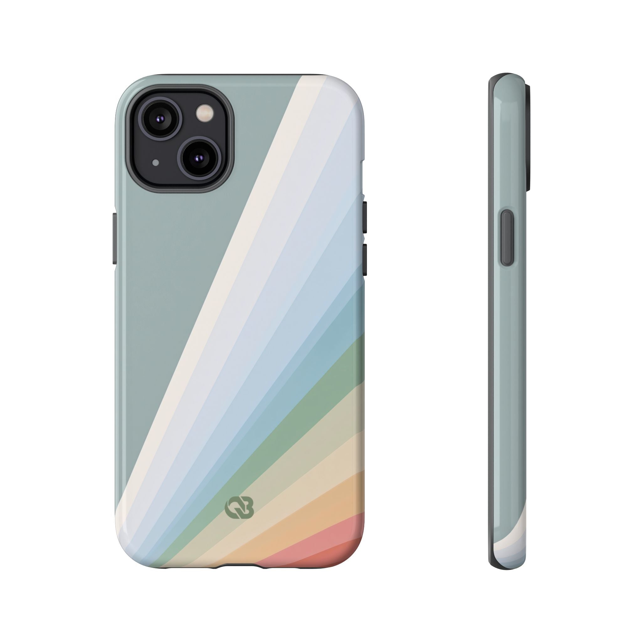 Green Tough Phone Case for iPhone - Sage Prism Beam