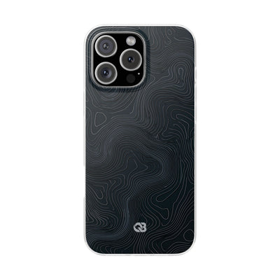 Black Lite Phone Case for iPhone - Obsidian Ridge Topo