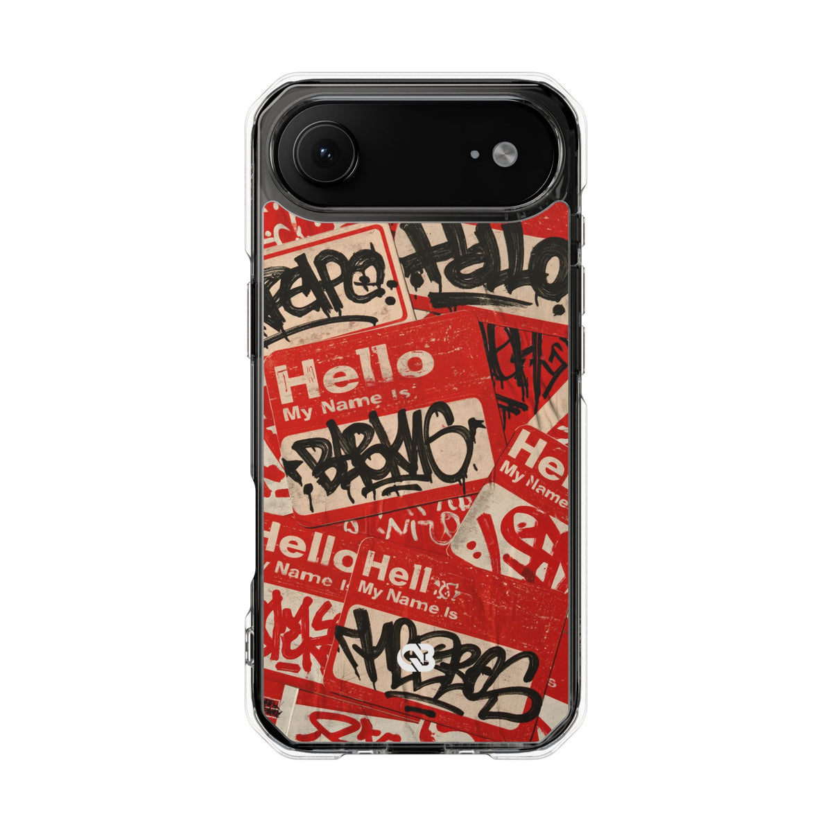Slap Tag Collage · Clear Impact Magnetic Phone Case for iPhone · Red
