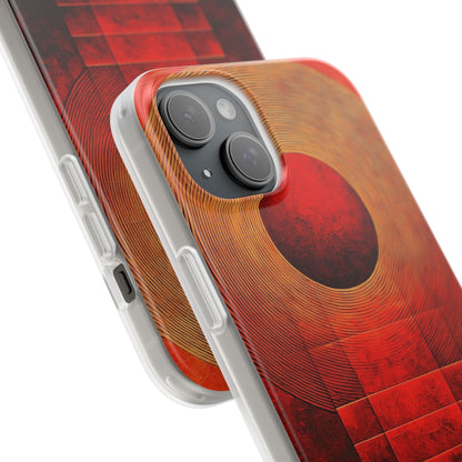 Crimson Orbit iPhone 15 Plus Cover - Blød