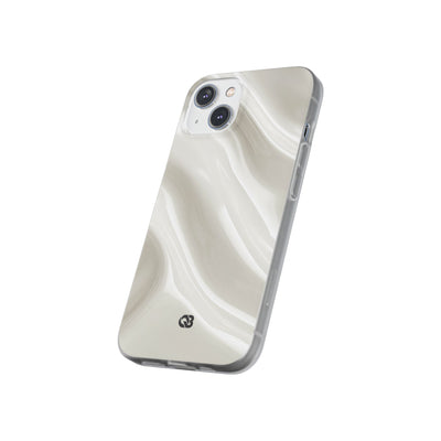 White Lite Phone Case for iPhone - Polished Ivory Wave
