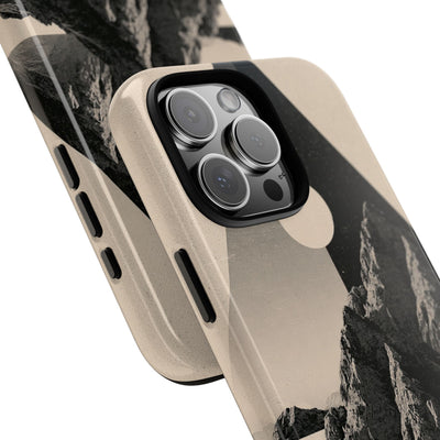 Beige Tough Phone Case for iPhone - Obsidian Summit Parchment