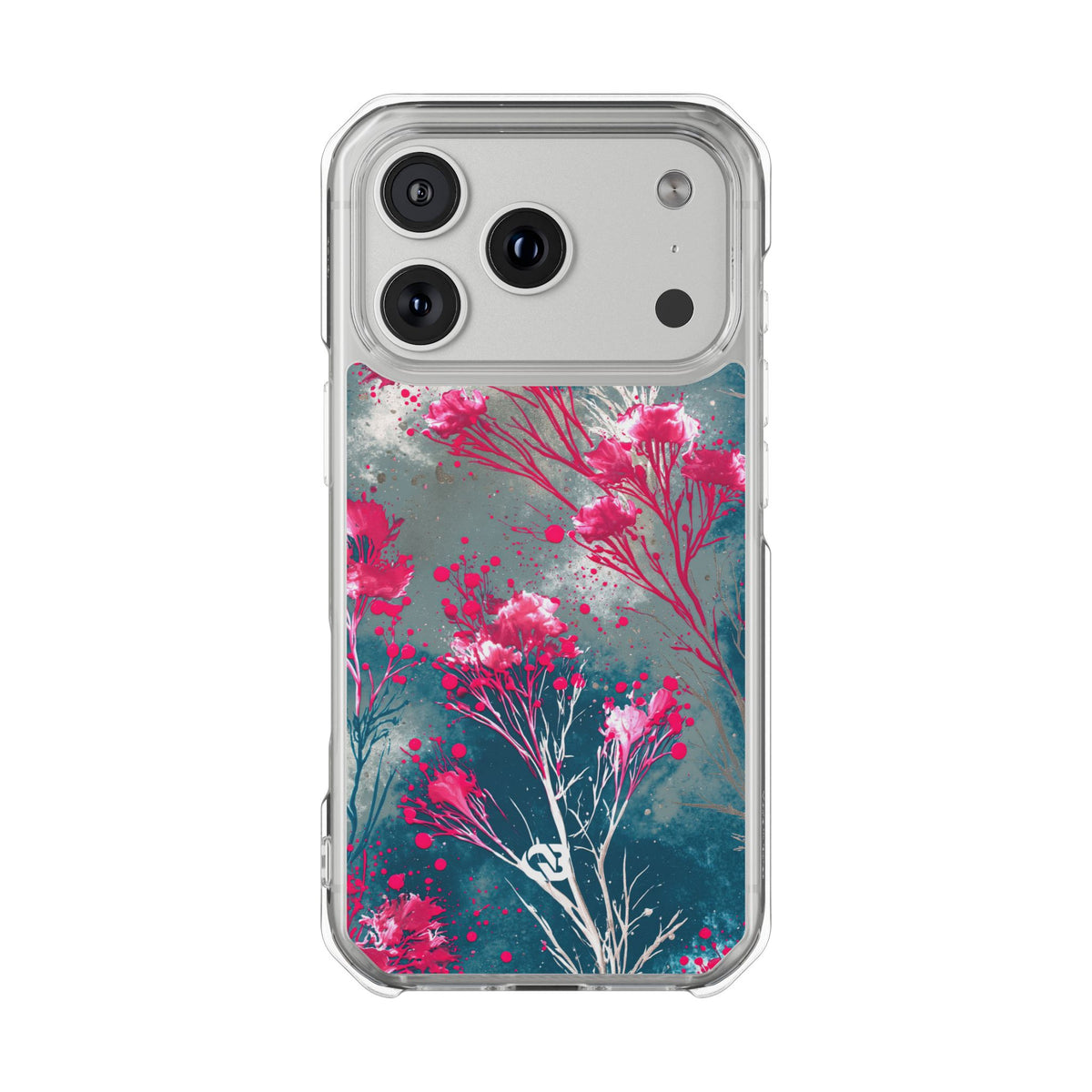 Cyber Blossom · Clear Impact Magnetic Phone Case for iPhone · Teal