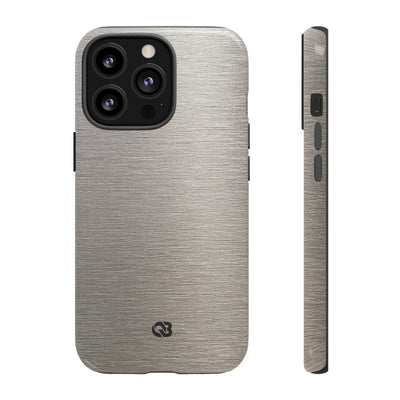 Brushed Silver Alloy · Tough Phone Case for iPhone · Silver
