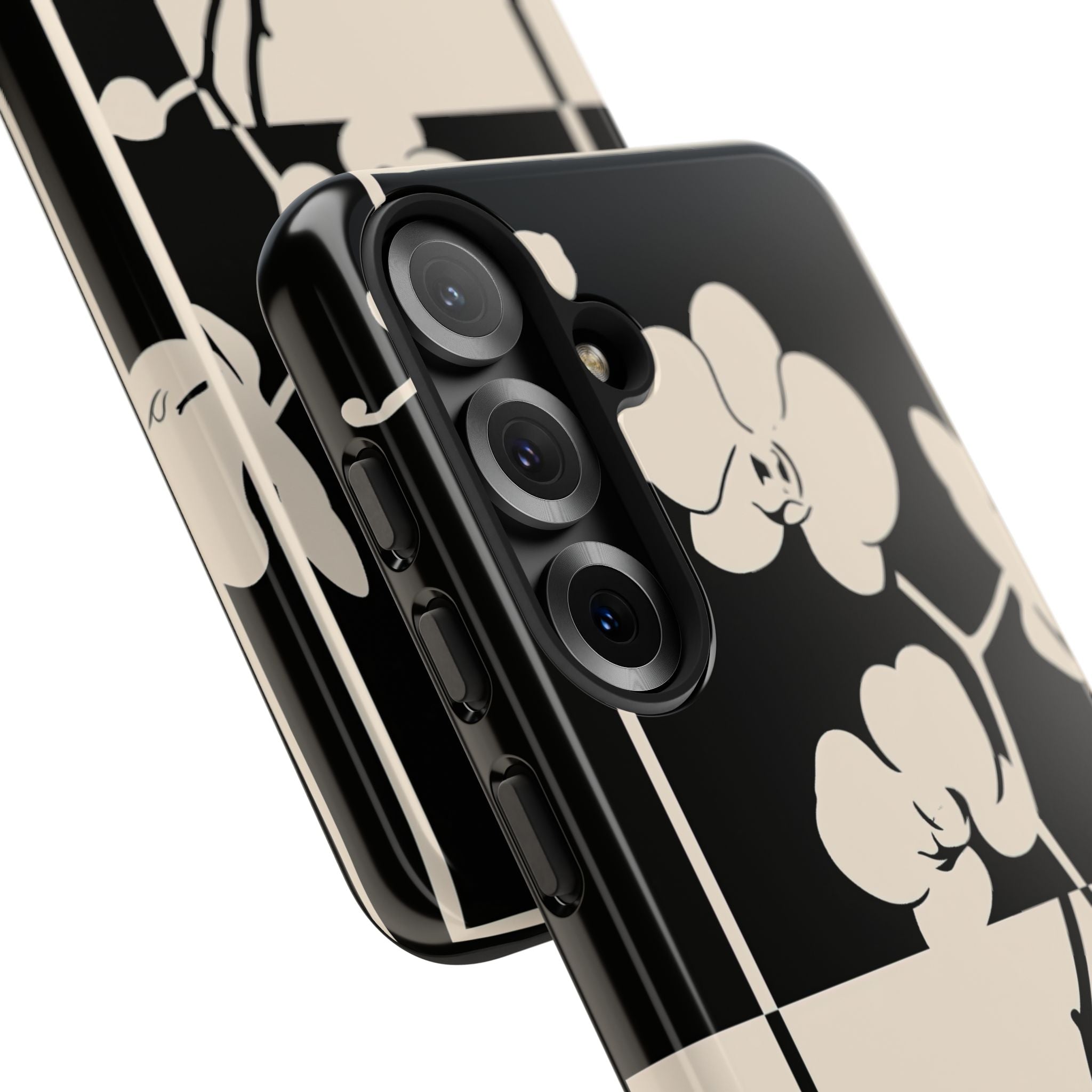 Beige Tough Phone Case for Samsung - Nocturnal Orchid Frame