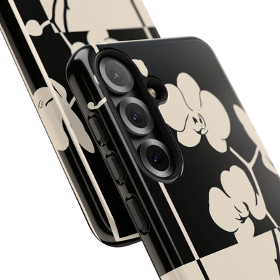 Beige Tough Phone Case for Samsung - Nocturnal Orchid Frame