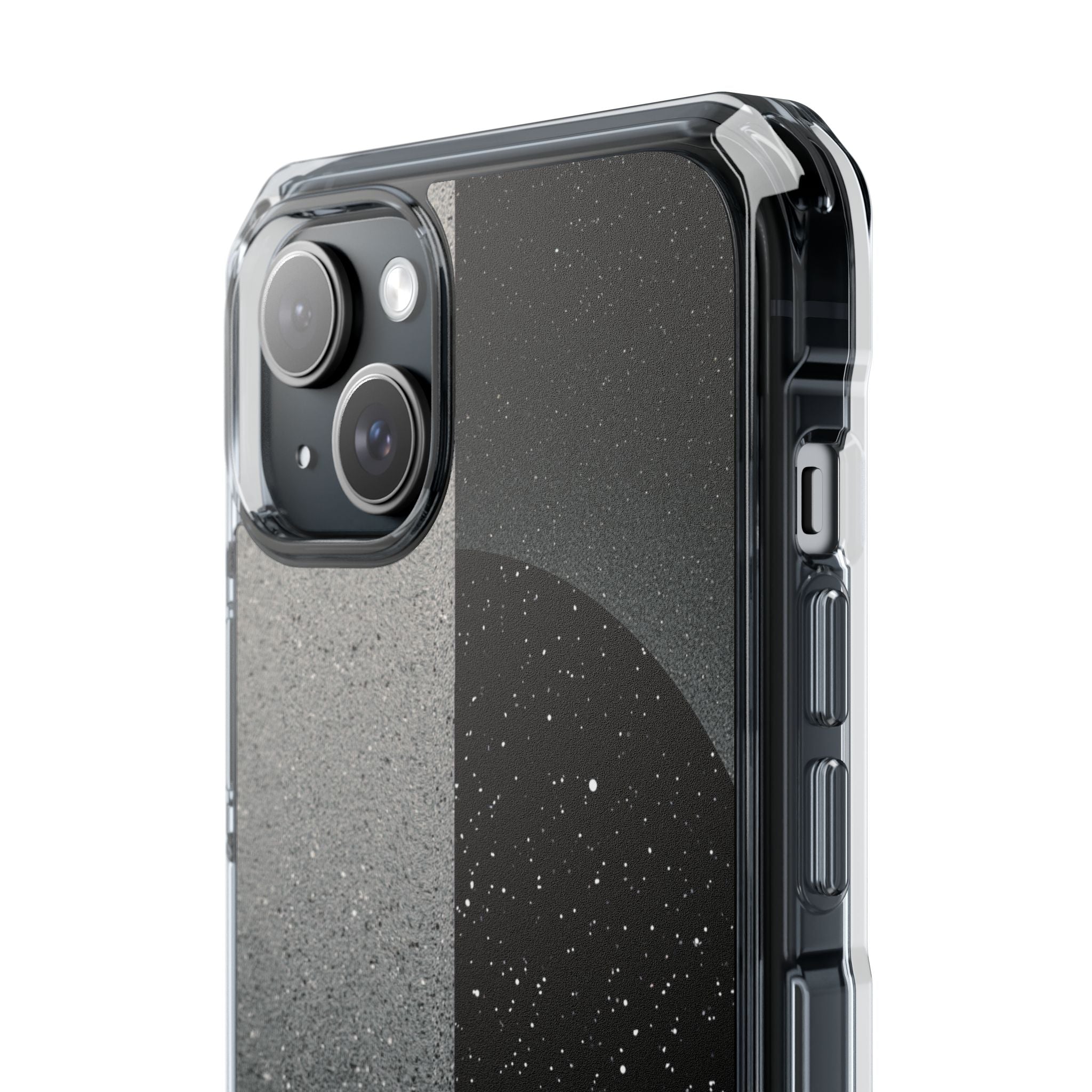 Black Impact MagSafe Phone Case for iPhone - Lunar Static Orbit