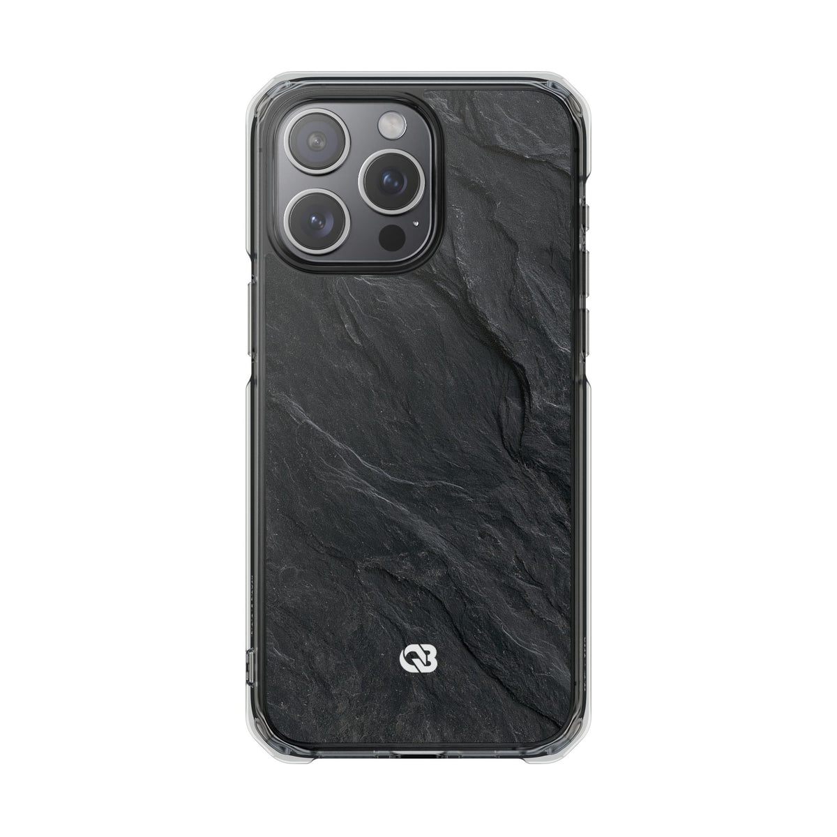 Dark Slate Strata · Clear Impact Magnetic Phone Case for iPhone ·  Black