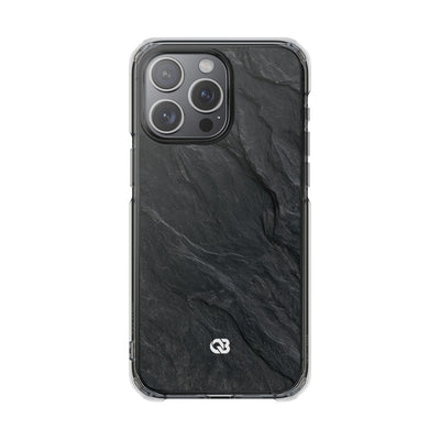 Dark Slate Strata · Clear Impact Magnetic Phone Case for iPhone ·  Black