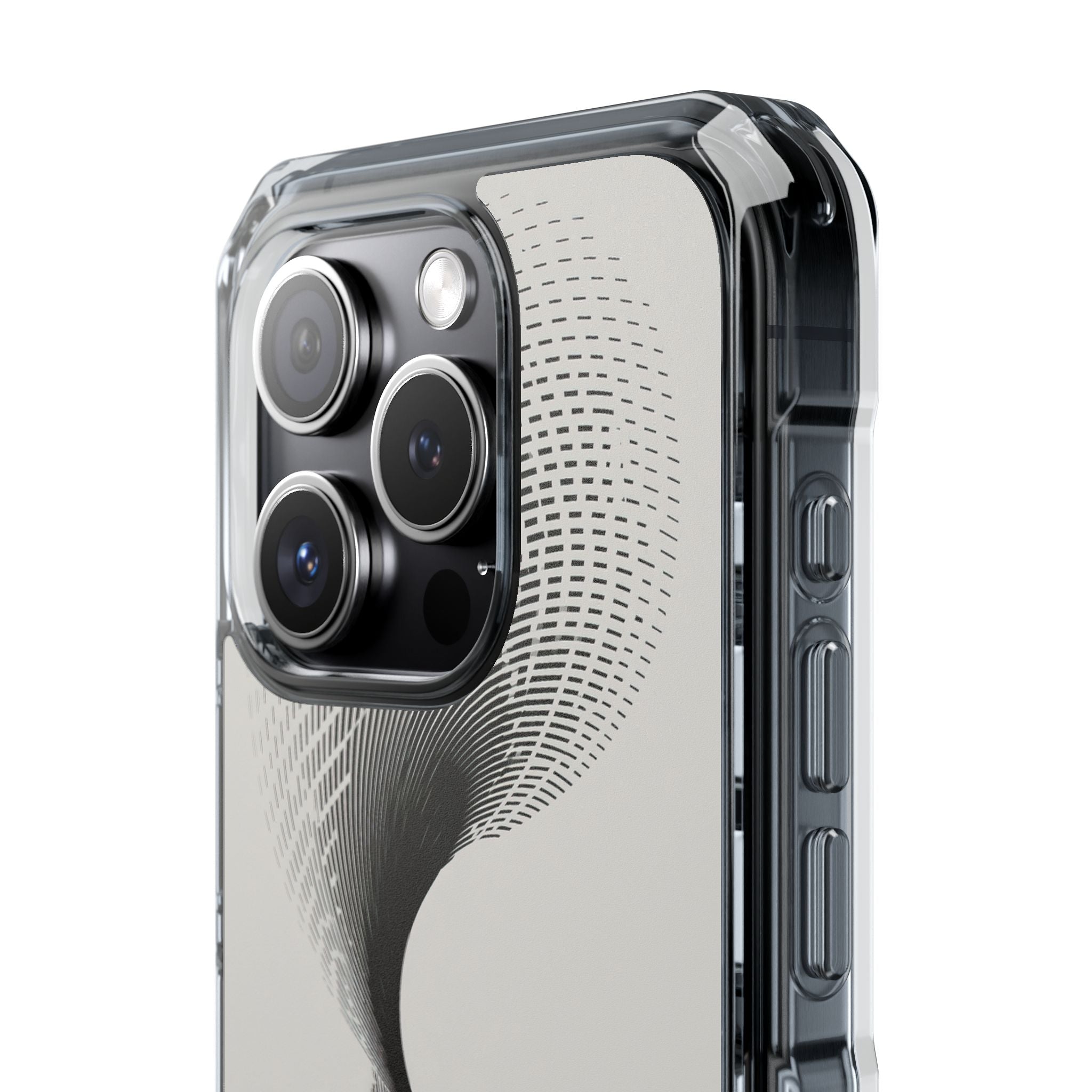 White Impact MagSafe Phone Case for iPhone - Linear Torsion Grid
