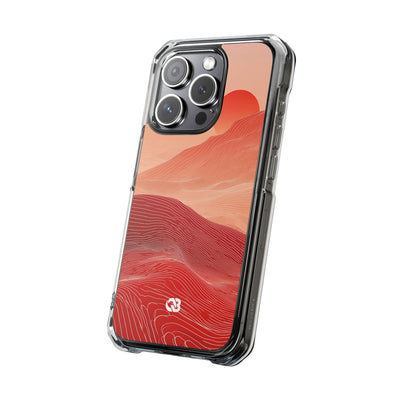 Red Impact MagSafe Phone Case for iPhone - Crimson Ridge Lines