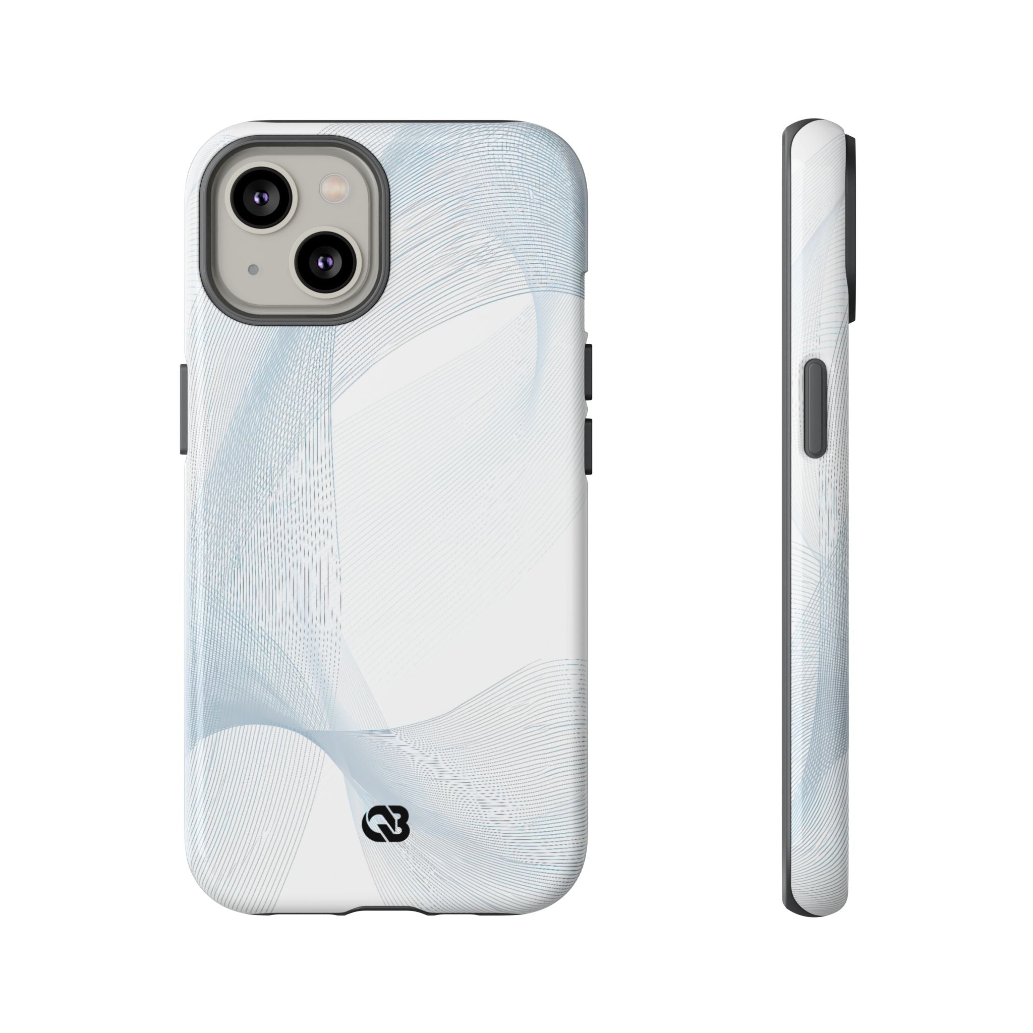 White Tough Phone Case for iPhone - Arctic Line Current